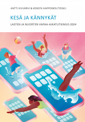 Julkaisun kannessa on piirretty kuva, jossa kännykät on kuvattu uima-altaina. Niissä on nuoria uimassa ja pelaamassa palloa.