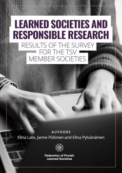 Report cover page: The person typing in the background and the title of the report and the names of the authors in the foreground.